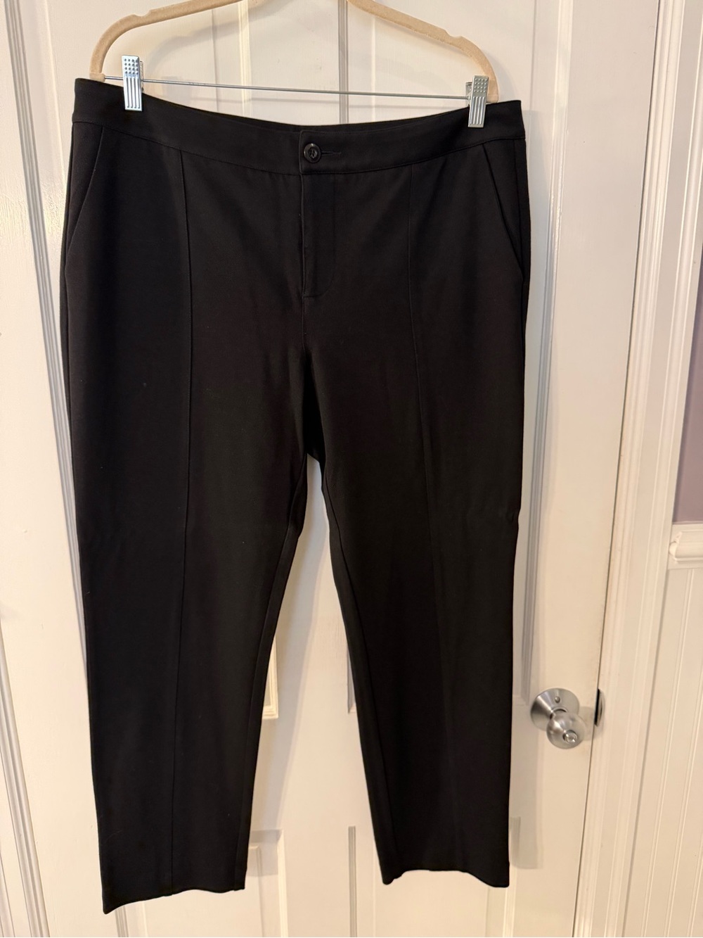CAbi Black Ponte Seamed Straight Leg Trouser Pants 16